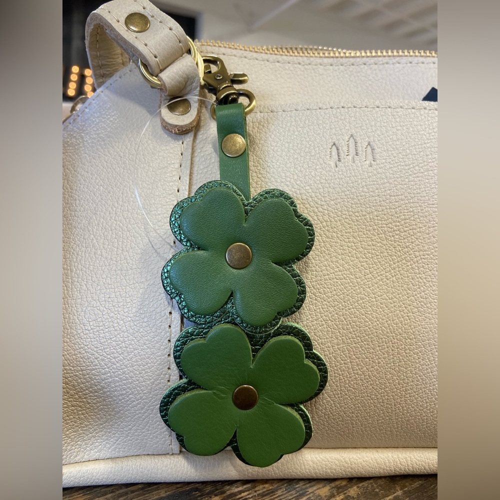 Portland Leather Four-Leaf Clover Bag Flair Bag Charm - NEW